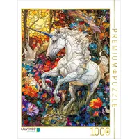 Calvendo Puzzle Ein majestätisches Einhorn prangt auf einer farbenfrohen