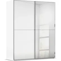 Rauch Schwebetürenschrank RAUCH "Kleiderschrank Schrank Garderobe Schlafzimmerschrank SCALE-DUO", weiß (alpinweiß, glas kristallweiß, griffleisten chrom), B:181cm H:223cm T:68cm, Holzwerkstoff, Schränke, Schwebetürenschrank, edle zweigeteilte Türen
