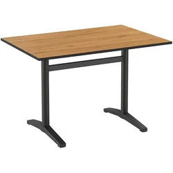 BIG Möbel GmbH Gastro Outdoor Terrassentisch Richard Double | 120x70 cm | HPL Compact Eiche Natur | Made in Germany
