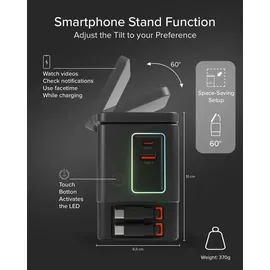 SBS Power Dock Wireless 6in1 100 W MagSafe-kompatibel, Schwarz