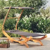 vidaXL Loungebett mit Dach anthrazit/holz