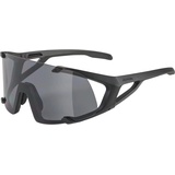 Alpina HAWKEYE - Wasserabweisende und Beschlagfreie Sport- & Fahrradbrille Mit 100% UV-Schutz Für Erwachsene, all black matt, One Size