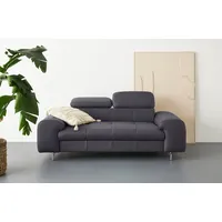 COTTA 2-Sitzer Chef, Big-Sofa mit Kopfteilverstellung, edle Metallkufen grau
