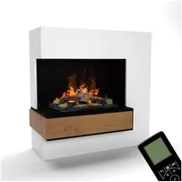 GLOW FIRE Elektrokamin Planck Hoch Wasserdampf Kamin, Standkamin, Elektrischer Kamin, Wasserdampfkamin mit 3D Feuer und Knisterfunktion