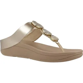 FitFlop Halo Bead-Circle Metallic Toe-Post Sandals Metallic Light Beige, 40 EU