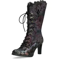 LAURA VITA Damen Stiefel florales Muster Spitze und Metallic Glanz Alcbaneo 351, Größe:40 EU, Farbe:Violett - Violett - 40
