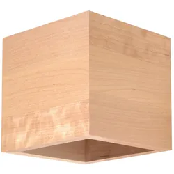 Wandleuchte Quad aus Holz natur eckig 1xG9