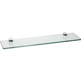 ib style Wandregal Glasregal 10mm klar 40 x 15 cm + Clip CUCALE Weiß, Glasboden aus ESG-Sicherheitsglas - Wandregal weiß