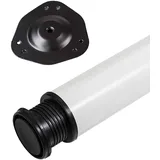 SOTECH 1 Stück Tischbein Höhe 870 mm Ø 76/80 mm Stahl mit weißer Oberfläche belastbar bis 75 kg, Möbelbein mit 32 mm Höhenverstellung Möbelfuß