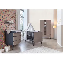Schardt 3-tlg. Babyzimmer Smile mit 2-türigem Kleiderschrank, grau
