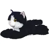 AURORA 12743 - Mini Flopsies Katze Maynard, schwarz/weiß, Schlenker-Plüschtier, 20 cm