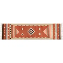 Beliani Teppich Gavar Orange 80 x 300 cm, Baumwolle Kelim