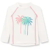 Playshoes UV-Schutz Bade Shirt Unisex Kinder Schwimmshirt Badebekleidung, Palmen Ecru Langarm, 86/92