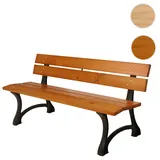 Mendler Gartenbank HWC-O20, Sitzbank Parkbank Holzbank 3-Sitzer, Gusseisen Holz Kiefer, 170cm - teak