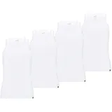 Puma Herren Tank Top, 4er Pack - Basic, Unterhemd, Rundhals, Single Jersey, einfarbig, Weiß S