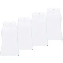 Puma Herren Tank Top, 4er Pack - Basic, Unterhemd, Rundhals, Single Jersey, einfarbig, Weiß S