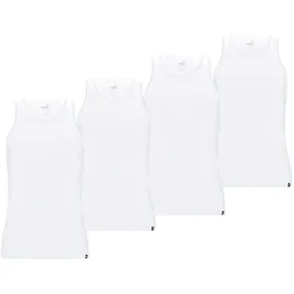 Puma Herren Tank Top, 4er Pack - Basic, Unterhemd, Rundhals, Single Jersey, einfarbig, Weiß S