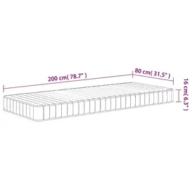 vidaXL Matratze Schaumstoff Mittelweich 80x200 cm