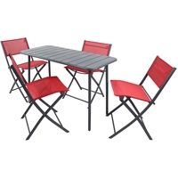 VCM 5-tlg. Set Bistroset Esstisch Gartenset Balkonset Stuh klappbar Tisch Garten Camping Sumila 110x55