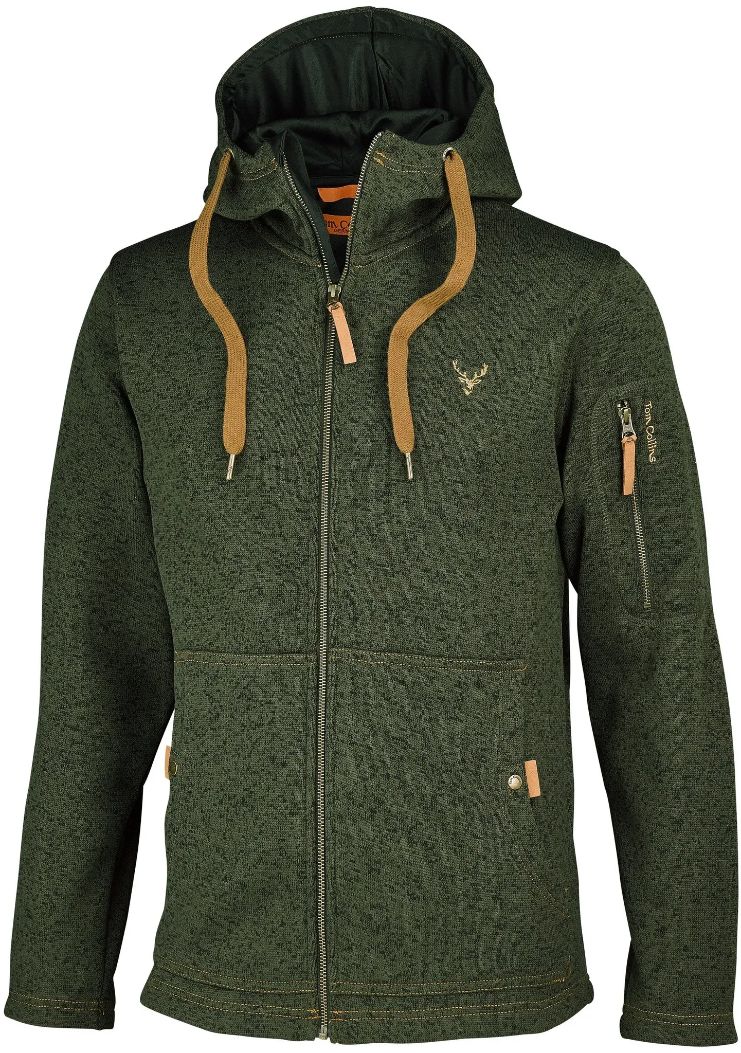 Tom Collins Strickfleecejacke, dunkelbraun, XL