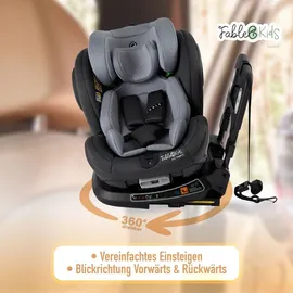 Fourward FableKids Kinderautositz mit Isofix 360° drehbar Autokindersitz Autositz Kindersitz i-Size 40 -150 cm