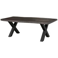 MASSIVMOEBEL24.DE Baumtisch Mango 180x90x77 grau lackiert / X-Beine anthrazit