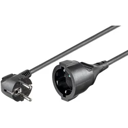 Netzkabel Verlängerung Schutzkontakt-Stecker  Schutzkontakt Kupplung schwarz - Länge: 2,0m