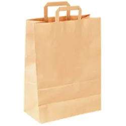 Papiertragetaschen Papiertüten Tragetaschen Einkaufstaschen 200 Stück 320x160x450mm mit Flachhenkel für Handel Gastronomie Versand