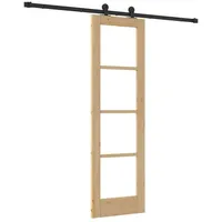 vidaXL Haustür Schiebetür ORKDAL Natürlich und Schwarz 61 x 198,5 cm (1-St) schwarz
