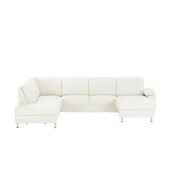 meinSofa Wohnlandschaft mit Sitz- und Rückenbezug aus Leder Kathi , weiß , Maße (cm): B: 309 H: 86 T: 235