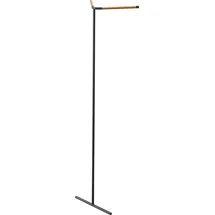 Yamazaki 5551 TOWER Leaning Corner Coat Hanger, black, Steel/Wood, 48.5 x 31.5 x 160 cm