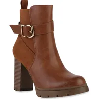 VAN HILL Biker Boots in Hellbraun