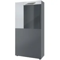 Vladon Vitrine, Weiß, 50.5x111x32.5 cm, Wohnzimmer, Wohnwände, Vitrinenschränke