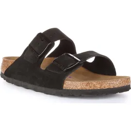 Birkenstock Arizona Weichbettung Veloursleder schmal schwarz 41