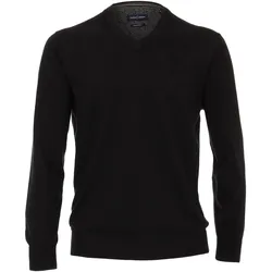 Strickpullover CASAMODA "CASAMODA Pullover uni", Herren, Gr. 3XL, schwarz, 100% Baumwolle, Pullover