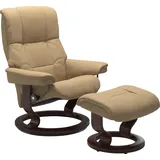 Stressless Stressless® Relaxsessel »Mayfair«, (Set, Relaxsessel mit Hocker), mit Classic Base, Gestell Braun beige