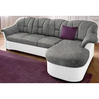 DOMO collection Ecksofa »Flores Schlafsofa, B/T/H: 233/142/86 cm, L-Form« wahlweise mit Bettfunktion, wahlweise mit Federkern, auch in Leder weiß