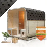 Artsauna Fasssauna Nolvik XXL inkl. 8 kW Ofen + Zubehör
