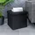 Intirilife Faltbare Sitzhocker 38x38x38 cm in PIANO SCHWARZ - Sitzwürfel mit Stauraum und Deckel aus Stoff mit Mulden - Sitzcube Fußablage Aufbewahrungsbox Truhe Sitzhocker