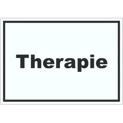 Therapie Aufkleber mit Text Raum Behandlung waagerecht A8 (52x74mm)