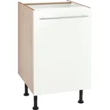 OPTIFIT Unterschrank OPTIFIT "Bern", weiß (weiß hochglanz, akaziefarben), B:50cm H:87cm T:58,4cm, Schränke, Unterschrank, 50 cm breit, mit 1 Tür mit höhenverstellbaren Füßen, mit Metallgriff