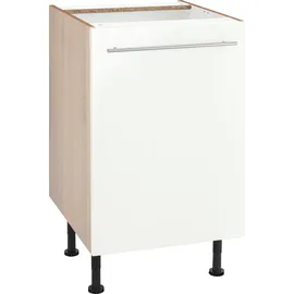 OPTIFIT Unterschrank OPTIFIT "Bern", weiß (weiß hochglanz, akaziefarben), B:50cm H:87cm T:58,4cm, Schränke, Unterschrank, 50 cm breit, mit 1 Tür mit höhenverstellbaren Füßen, mit Metallgriff