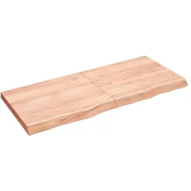vidaXL Waschtischplatte Hellbraun 140x60x(2-6) cm Massivholz Behandelt