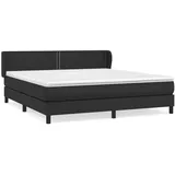 vidaXL Boxspringbett mit Matratze Schwarz 180x200 cm Kunstleder