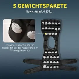 Homcom Gewichtsweste 30 kg Verstellbar Krafttraining Schwarz