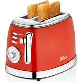 Zilan 60er Jahre Retro 2 Scheiben Doppelschlitz Toaster 850 Watt