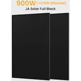 JA Solar 450Wp Full Black Paneel Bifaziale N-Doppelglas-Monomodul Solarmodul