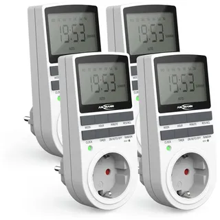 Ansmann 4x digitale Wochenzeitschaltuhr, LCD-Display 3680W, 10 Schaltzeiteiten - ANSMANN