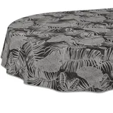 ANRO Wachstuchtischdecke Oval 200 x 140 cm Grau
