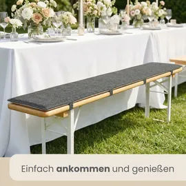 Dune Design Bierbankauflage 180 x 28 x 1 cm grau 2 St.